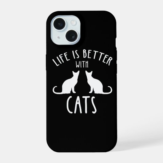 Het Leven Is Beter Met Katten iPhone 15 Case (Achterkant)
