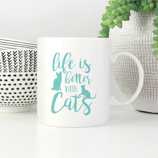 Het leven is beter met katten | Kat Lover Koffiemok
