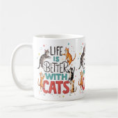 Het leven is beter met katten koffiemok (Links)