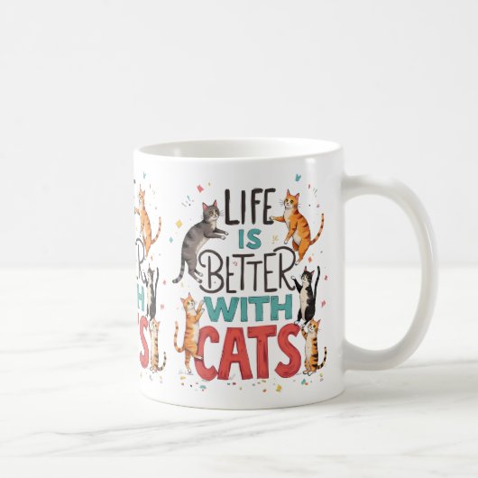 Het leven is beter met katten koffiemok (Rechts)