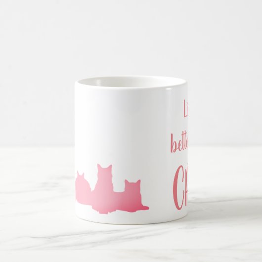 Het leven is beter met Katten! Koffiemok (Center)