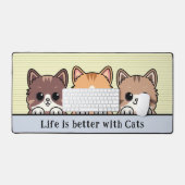 Het leven is beter met katten - Leuke kittens Desk Bureaumat (Keyboard & Muis)