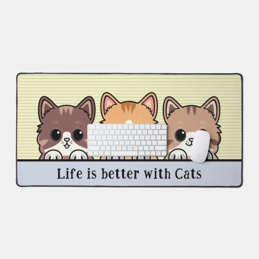 Het leven is beter met katten - Leuke kittens Desk Bureaumat (Keyboard & Muis)