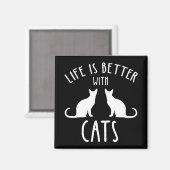 Het leven is beter met katten magneet (Voorkant / Achterkant)