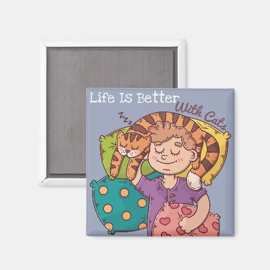 Het leven is beter met katten magneet (Voorkant / Achterkant)