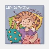 Het leven is beter met katten magneet (Voorkant)