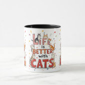 Het leven is beter met katten mok (Midden)