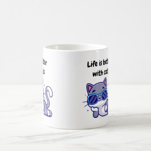 Het leven is beter met katten mok (Center)