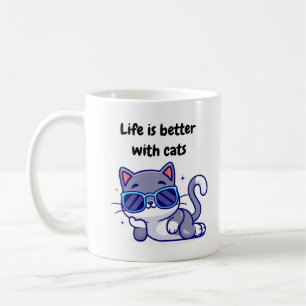 Het leven is beter met katten mok