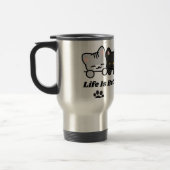 Het Leven Is Beter Met Katten Mop Cat Sticker Reisbeker (Links)