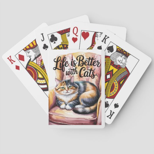 Het leven is beter met katten. pokerkaarten (Achterkant)
