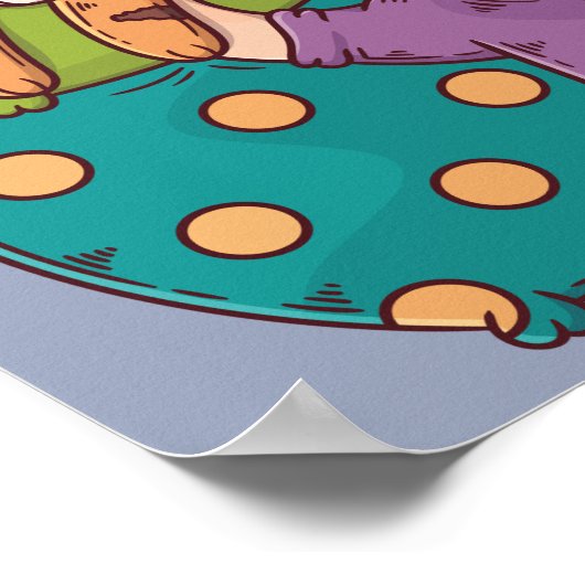 Het leven is beter met katten poster (Hoek)