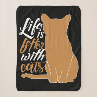 Het leven is beter met katten sherpa deken