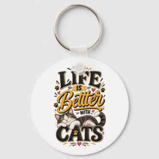 Het Leven Is Beter Met Katten  Sleutelhanger