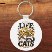 Het Leven Is Beter Met Katten Sleutelhanger (Achterkant)