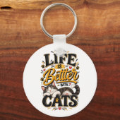 Het Leven Is Beter Met Katten Sleutelhanger (Voorkant)