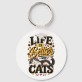 Het Leven Is Beter Met Katten Sleutelhanger (Achterkant)