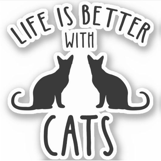 Het leven is beter met katten sticker (Voorkant)