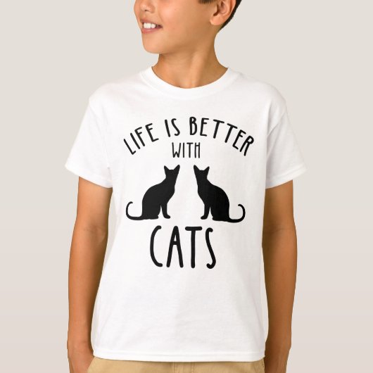 Het leven is beter met katten t-shirt (Voorkant)