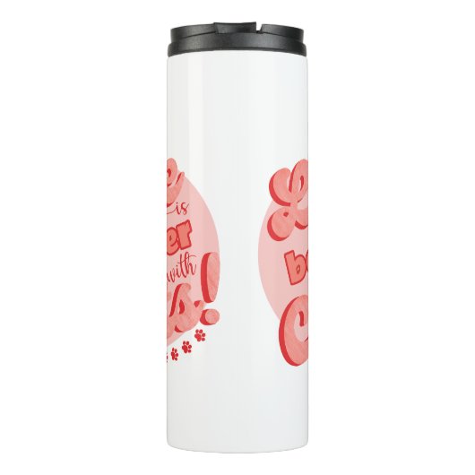 Het leven is beter met katten thermische tuimelaar thermosbeker (Achterkant)