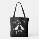 Het leven is beter met katten tote bag (Achterkant)