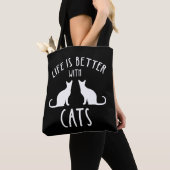 Het leven is beter met katten tote bag (Dichtbij)