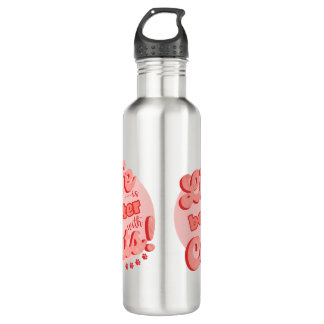 Het leven is beter met katten waterfles