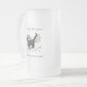 Het leven is beter met kattenboeken en muziek matglas bierpul (Voorkant links)