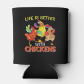 Het leven is beter met kippen blikjeskoeler (Achterkant)