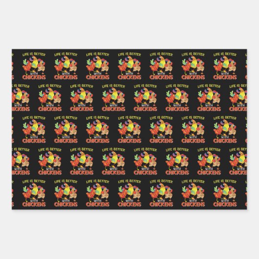 Het leven is beter met kippen inpakpapier vel (Voorkant)