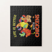 Het leven is beter met kippen legpuzzel (Verticaal)
