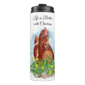 Het leven is beter met kippen thermosbeker (Voorkant)