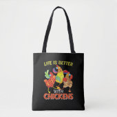 Het leven is beter met kippen tote bag (Voorkant)