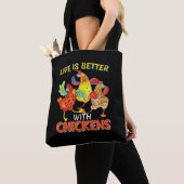 Het leven is beter met kippen tote bag (Dichtbij)