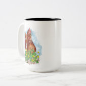 Het leven is beter met kippen tweekleurige koffiemok (Voorkant links)