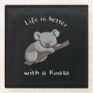 Het leven is beter met Koala Glazen Onderzetter