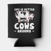 Het leven is beter met Koe rond Koe liefhebber Blikjeskoeler (Voorkant)