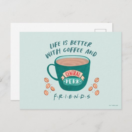 Het leven is beter met koffie en FRIENDS™ Briefkaart (Voorkant / Achterkant)