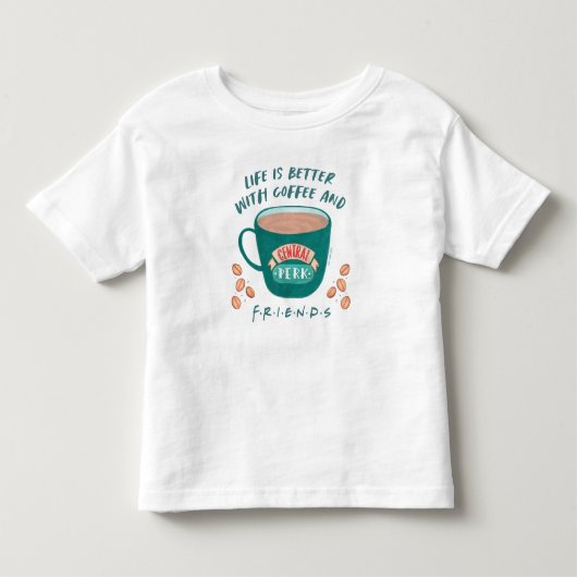 Het leven is beter met koffie en FRIENDS™ Kinder Shirts (Voorkant)