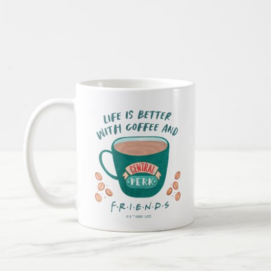 Het leven is beter met koffie en FRIENDS™ Koffiemok (Links)