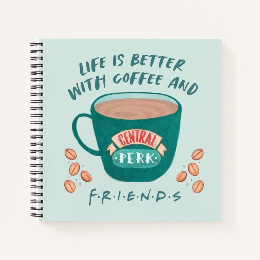 Het leven is beter met koffie en FRIENDS™ Notitieboek (Voorkant)