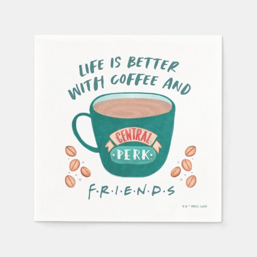 Het leven is beter met koffie en FRIENDS™ Servet (Voorkant)