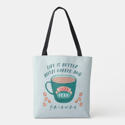 Het leven is beter met koffie en FRIENDS™ Tote Bag (Achterkant)