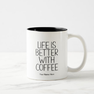 Het Leven Is Beter Met Koffie Grappige Spreuk Mode Tweekleurige Koffiemok