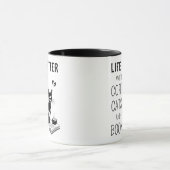 Het leven is beter met koffiekatten en boeken mok (Midden)