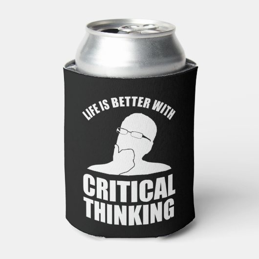 Het leven is beter met kritisch denken blikjeskoeler (Blikje Voorkant)