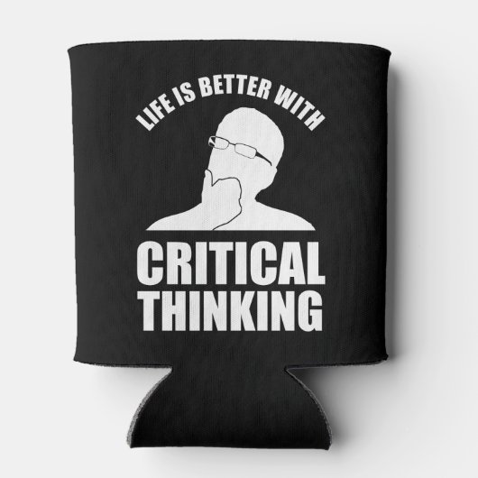 Het leven is beter met kritisch denken blikjeskoeler (Achterkant)