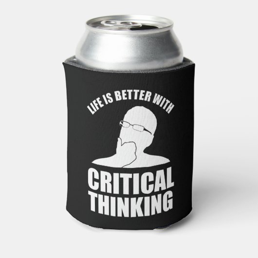 Het leven is beter met kritisch denken blikjeskoeler (Blikje Achterkant)
