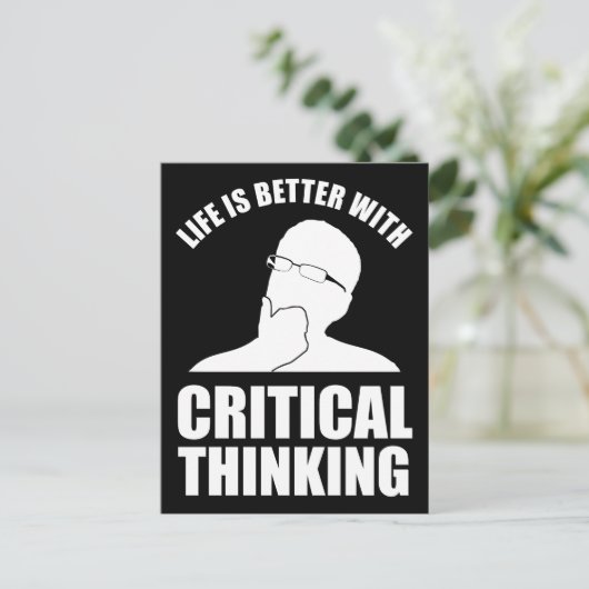 Het leven is beter met kritisch denken briefkaart (Staand voorkant)