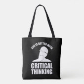 Het leven is beter met kritisch denken tote bag (Achterkant)